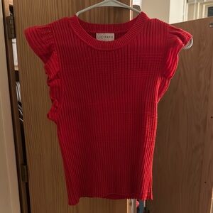 Lucy Paris Red Ribbed Top
